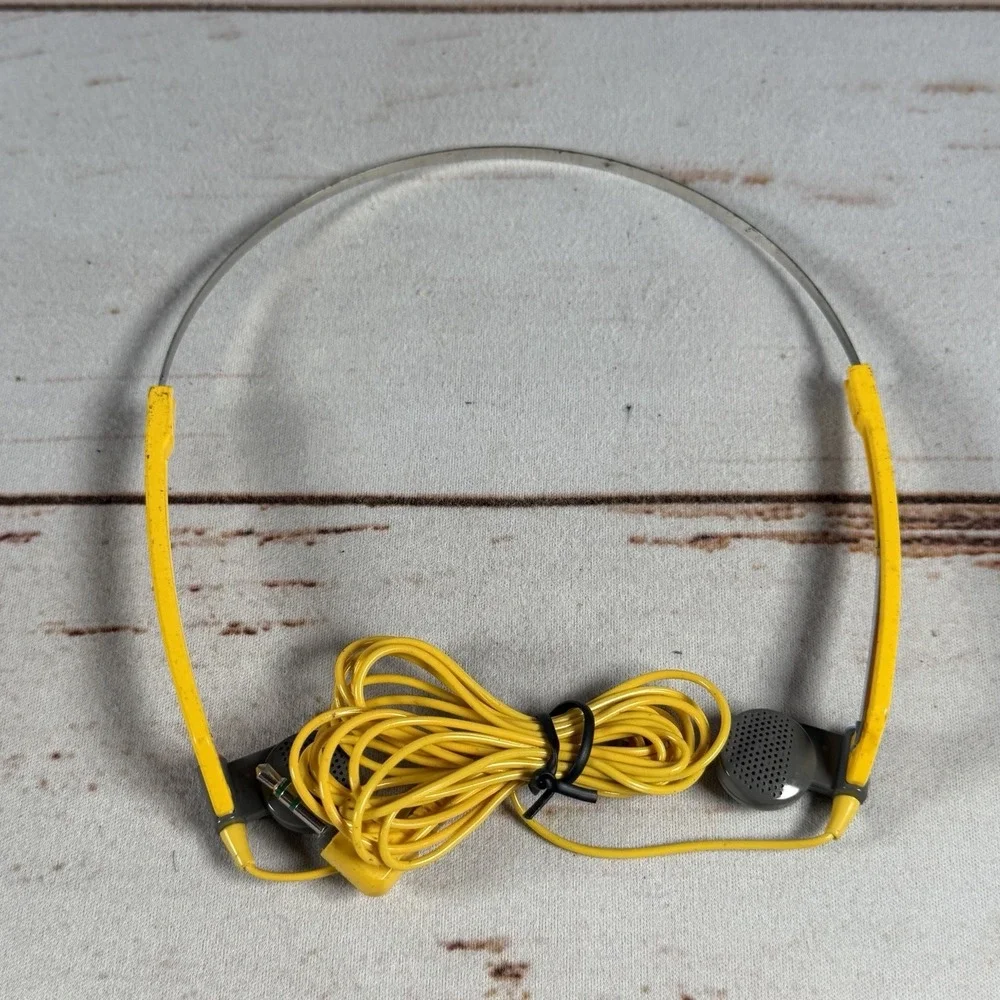 SONY Vintage MDR-A15 Yellow Sports Folding Headphones Walkman 1980s Used